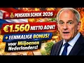 Lagu 🚨 Pensioen Schok 2026: €1.560 Netto AOW + Eenmalige Bonus – Miljoenen Nederlanders Verrast!