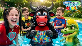 Boi da Cara Preta e Cuca na Piscina! 😂🐊🐂