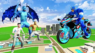 Franklin Found Giant Captain America Bike 😱 INDIAN BIKE DRIVING 3D