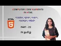 COMPUTER CODE ELEMENTS IN HTML HTML TUTORIAL - PART 22 TAMIL DEVELOPER TECHIES