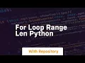 for loop range len python