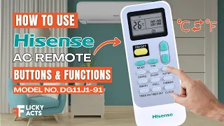 How to Use Hisense AC Remote Buttons Functions Heat Pump Remote Guide Model No DG11J1-91