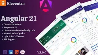 Eleventra Angular 21 Admin Dashboard Template part1