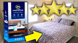 SERTA 10 PREMIER GEL MEMORY FOAM HYBRID MATTRESS - REVIEW UNBOXING SETUP