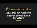 211 Design Add and Search Words Data Structure Leetcode Unlocked - Python