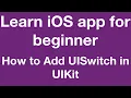 How to create UISwitch using Xcode 11 Create UISwitch in UIKit UISwitch by using swift