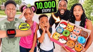 KIDS Must Walk 10,000 Steps for the RAREST Pokemon Donuts, What Happens Is SHOCKING!