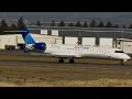 United Express SkyWest Mitsubishi CRJ-700ER Evo Blue Livery Takeoff From Idaho Falls N753EV