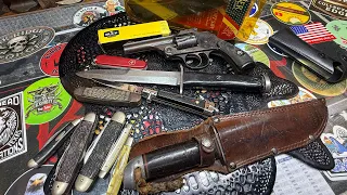 Fleamarket and gunshow finds WW2 USM3 PAL Western Shark Bargeon INOX Case xx peanut old revolver