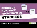 How To Redirect Non-WWW From WWW in htaccess