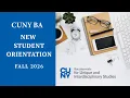 Fall 2026 CUNY BA New Student Orientation