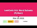 LeetCode 916 Word Subsets Python