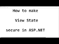 How to make ViewState secure in asp net