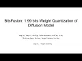 BitsFusion 1 99 bits Weight Quantization of Diffusion Model