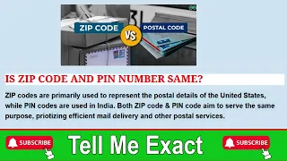 Is ZIP Code PIN Number Same ZIP Code VS PIN Code