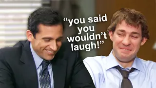 steve making john krasinski break for 8 minutes straight The Office Bloopers Comedy Bites