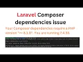 Your Composer dependencies require a PHP version 8 1 0 You are running 7 4 33 Laravel Ubuntu