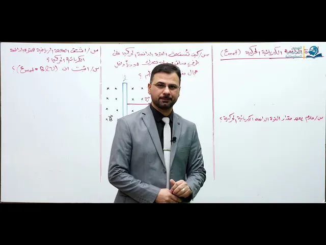 ⁣فيزياء السادس الاعدادي - الفصل الثاني - القوة الدافعة الكهربائية الحركية ج1