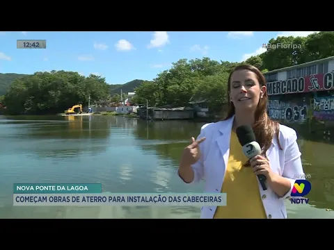Começam as obras de aterro para instalação das cabeceiras na Lagoa da Conceição