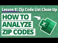 How to Clean Up ZIP Code List Data in Excel with Pivot Tables Lesson 8 of 11