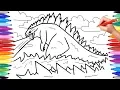Godzilla Monster Coloring Pages for Kids How to Draw Godzilla Godzilla drawing and Coloring