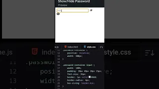 Password Toggle Using HTML CSS JavaScript Simple Login UI