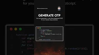 Generate OTP using JavaScript Rochak Education