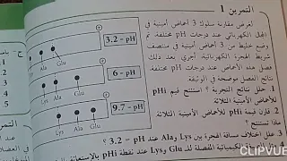 تمرين حول سلوك الاحماض الامينية 
