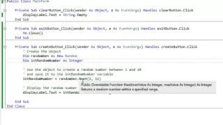 Generating a Random Number in Visual Basic