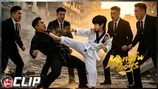 Lin Qiunan used his powerful leg technique to knock out bad guys！【ES SUB】#林秋楠 #movie #kungfuboys