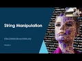 Module 6 Lecture String Manipulation