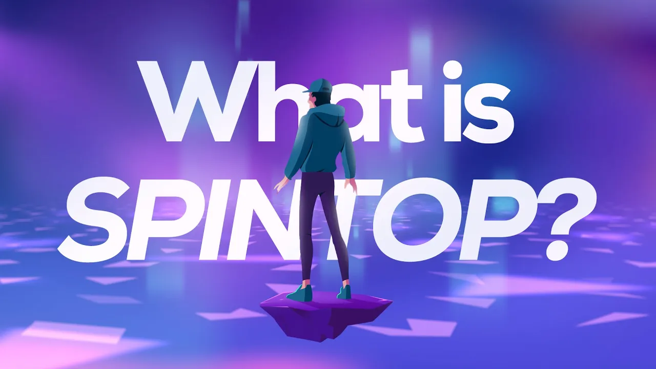 Spintop 2D creative character animation video