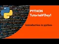 Python Tutorial Day1 Introduction to Python PYTHON for Beginners Code With Subbu