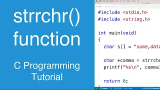 strrchr function C Programming Tutorial