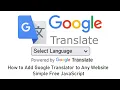 How to Add Google Translator to Any Website Simple Free JavaScript