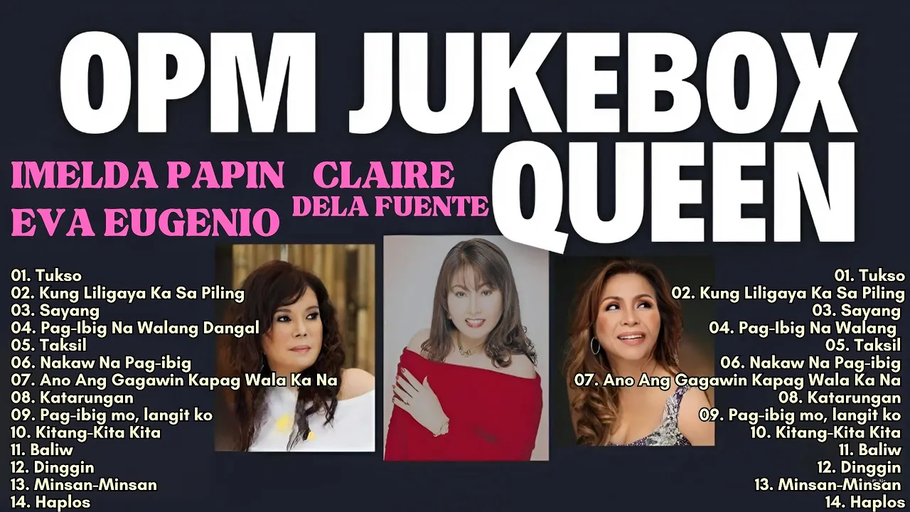 Jukebox Queens 80s 90s (Eva Eugenio, Imelda Papin, & Claire Dela Fuente) Greatest Hits HQ Jukebox Queens 80s 90s (Eva Eugenio, Imelda Papin, & Claire Dela Fuente) Greatest Hits HQ