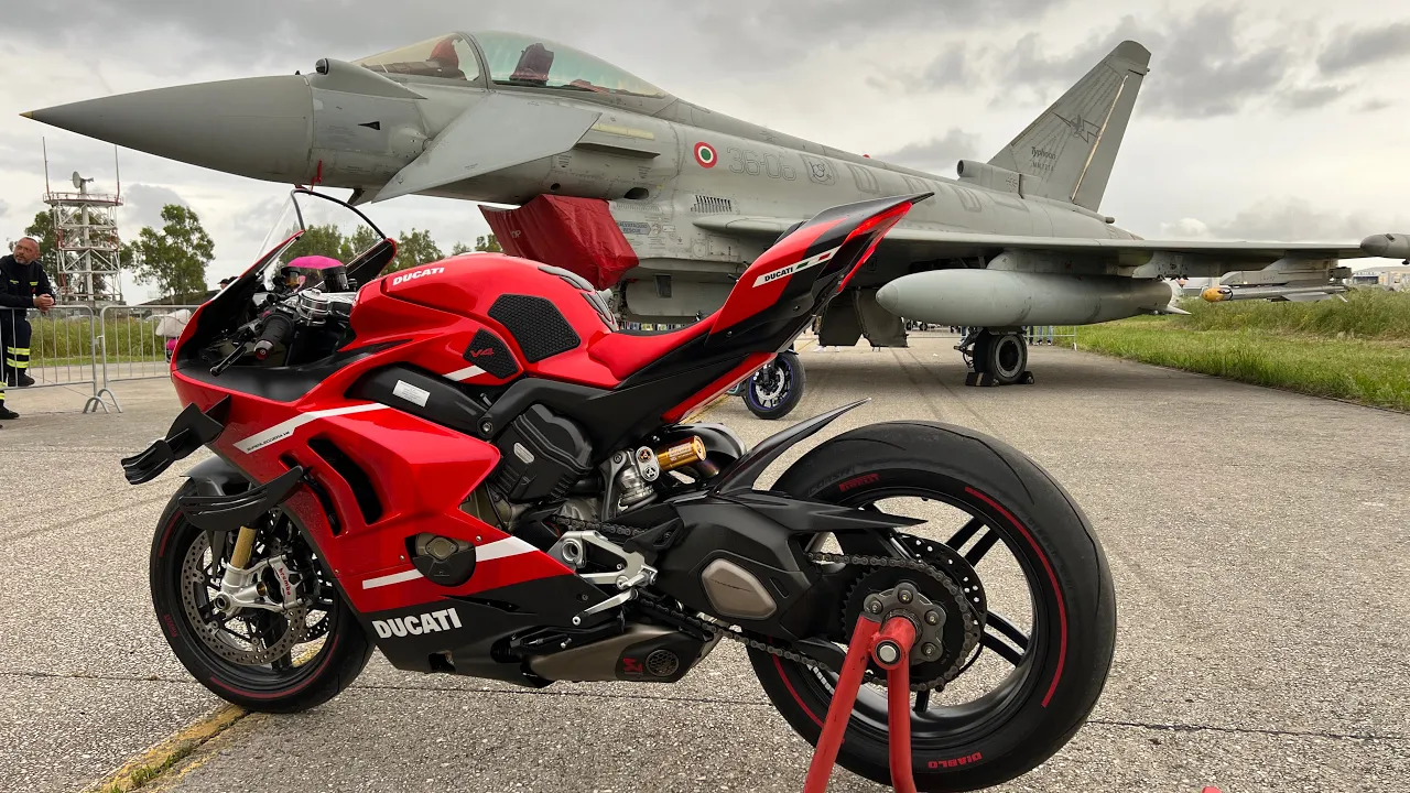 Superleggera V4 acceleration on airport runway passing 300km/h