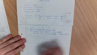 GCSE Computer Science - Python 1D List 1D Array Iteration