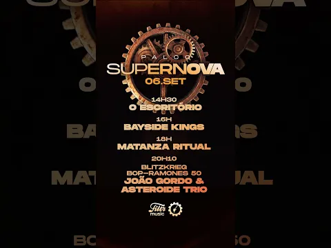 Tem muito mais Supernova hoje! 🤘 Salva o line-up e se programa pra não perder nenhum show. ⚙️🧡