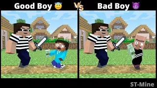 Good Boy 😇 VS 😈 Bad Boy. Rich Boy 🤴 VS 🥺 Poor Boy. Part 11. #minecraftanimation @ST-Mine