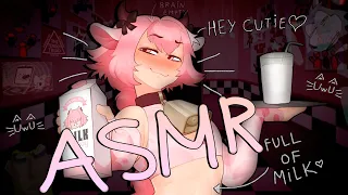femboy kitty drinks milk very close to you furry femboy asmr