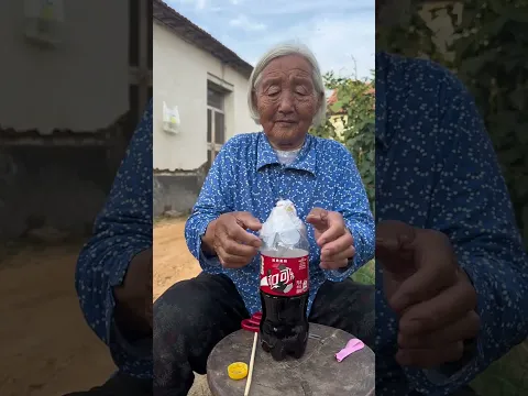 Disposable gloves are innocent, so is cola. Grandma is happy. #RuralLife #Grandma #AmazingLifestyle