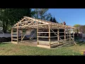 24x32 pole barn under construction in town