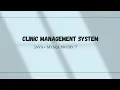Clinic Management System in Java JDBC MySQL Backend Project