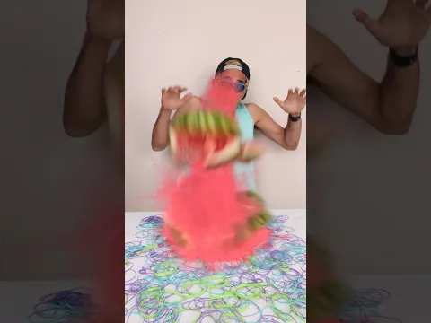 Exploding a watermelon with rubber bands! #shorts