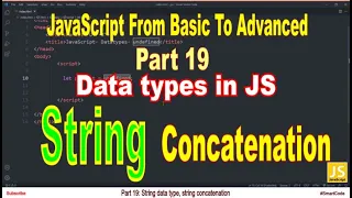 String concatenation String data type in JavaScript Part 19 JavaScript