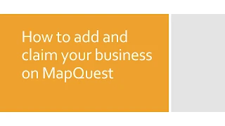 How to add and claim your business on MapQuest