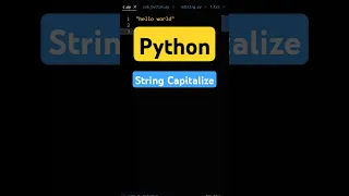 How To Capitalize A String In Python