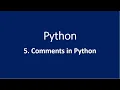 5 Comments in Python
