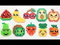 10 Easy Perler Bead DIY Fruits Keychains Magnets
